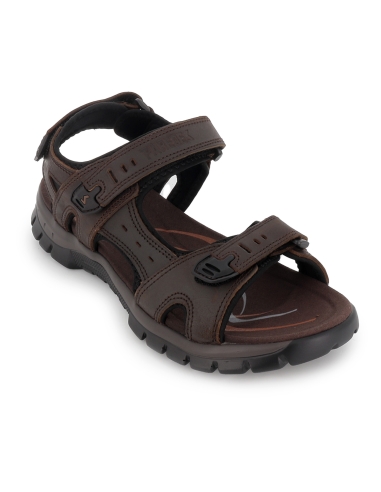 Sandalia californiana piel velcros trekking hombre marron