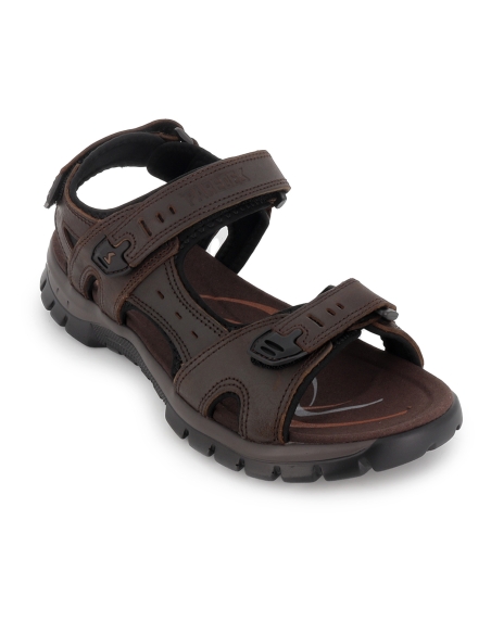 Sandalia californiana piel velcros trekking hombre marron