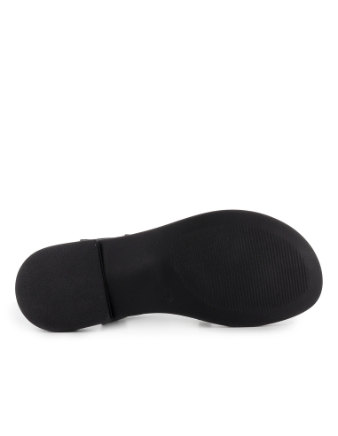 Sandalia esclava tipo romana piel hebillas tacon bajo mujer negr