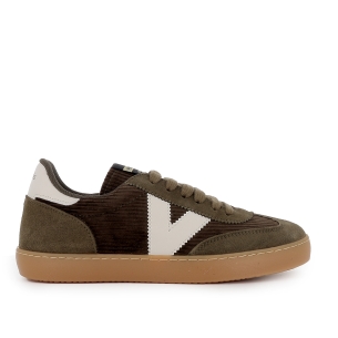 Deportivas pana y serraje suela caramelo comoda mujer verde