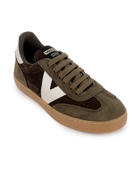 Deportivas pana y serraje suela caramelo comoda mujer verde