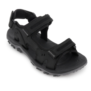 Sandalia californiana piel y textil 3 velcros hombre negro 2