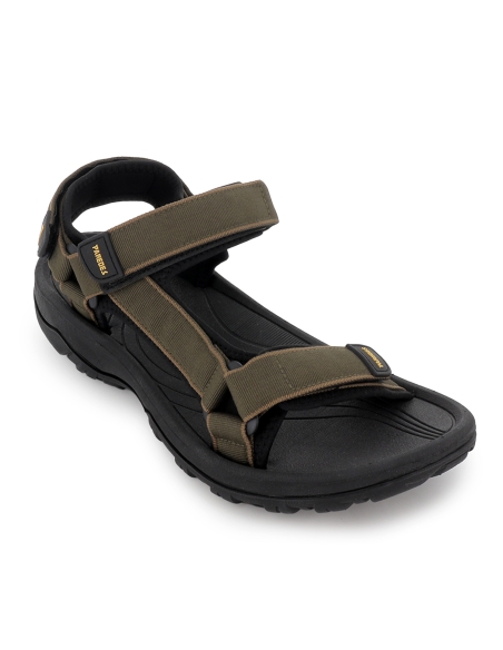 Sandalia californiana piel velcros goma ligera hombre kaki