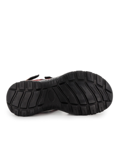 Sandalia trekking con tres velcros rojo mujer