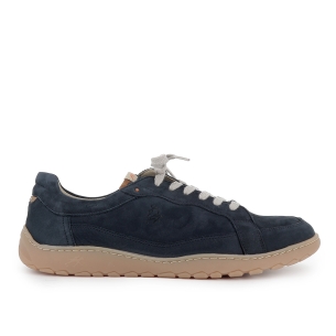 Zapato cordones piel nobuck y plantilla acolchada hombre azul