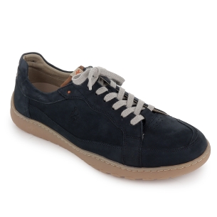 Zapato cordones piel nobuck y plantilla acolchada hombre azul 2