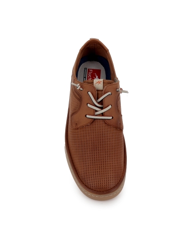 Deportivo piel troquelada con cordones elasticos hombre cuero