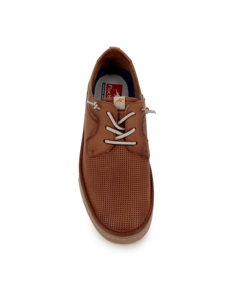 Deportivo piel troquelada con cordones elasticos hombre cuero