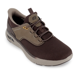 Deportivas cordones elasticos Slip-Ins hombre marron 2