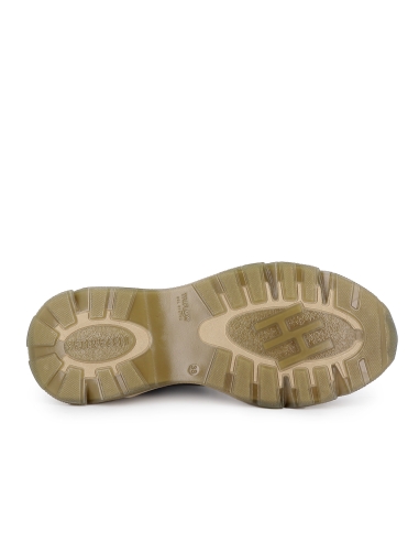 Botin piel y licra cremallera ligera cuña mujer rojo