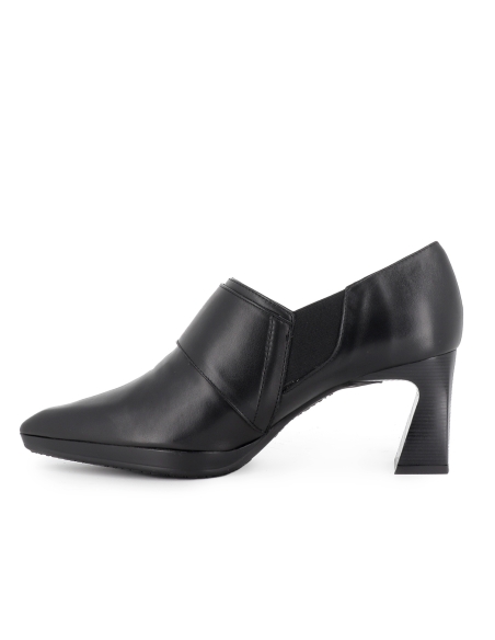 Zapato abotinado piel con correas y elastico tacon mujer negro