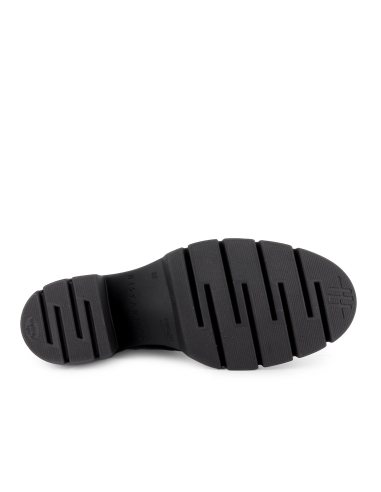 Botin chelsea piel charol y serraje cremallera tacon mujer negro