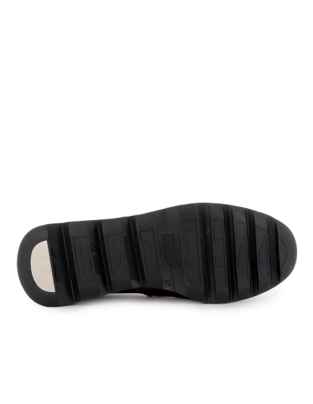 Bailarina piel con corte en V elasticos y cuña mujer plateado