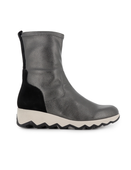 Bota licra piso sierra ligero mujer negra plateada