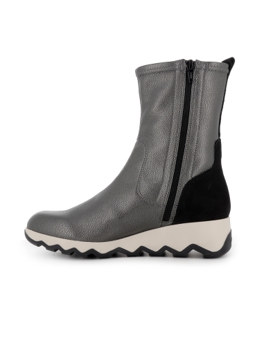 Bota licra piso sierra ligero mujer negra plateada