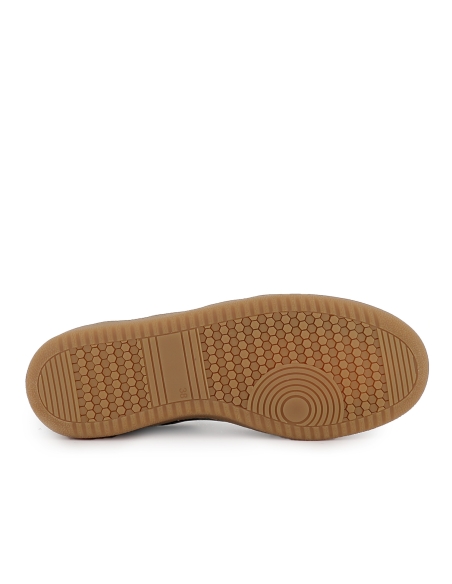 Deportiva piel print print animal y cordones mujer negro