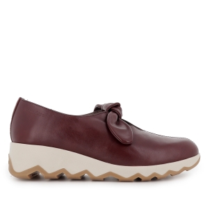 Zapato vestir piel estilo sport lazo mujer rojo