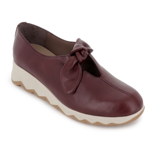 Zapato vestir piel estilo sport lazo mujer rojo 2