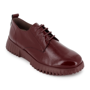 Zapato blucher piel charol con cordones y piso light mujer rojo 2