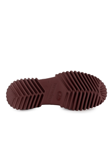 Zapato blucher piel charol con cordones y piso light mujer rojo