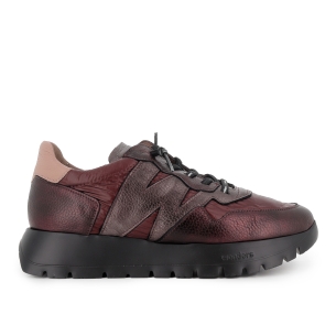 Deportiva casual piel y textil ultraligera elasticos mujer rojo