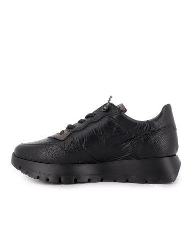 Deportiva casual piel y textil ultraligera elasticos mujer negro