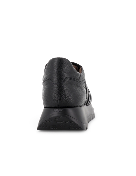 Deportiva casual piel y textil ultraligera elasticos mujer negro