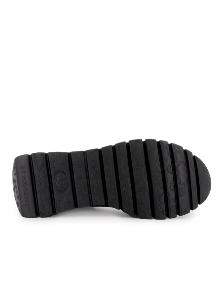 Deportiva casual piel y textil ultraligera elasticos mujer negro