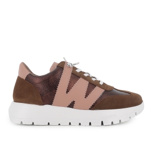 Deportiva casual cordones elásticos ultraligero mujer marron