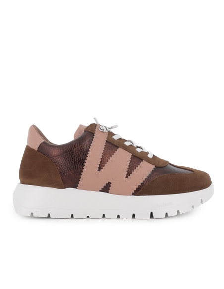 Deportiva casual cordones elásticos ultraligero mujer marron