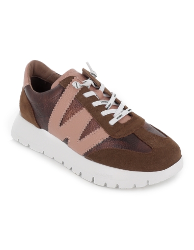 Deportiva casual cordones elásticos ultraligero mujer marron