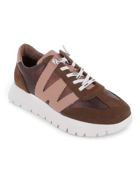 Deportiva casual cordones elásticos ultraligero mujer marron