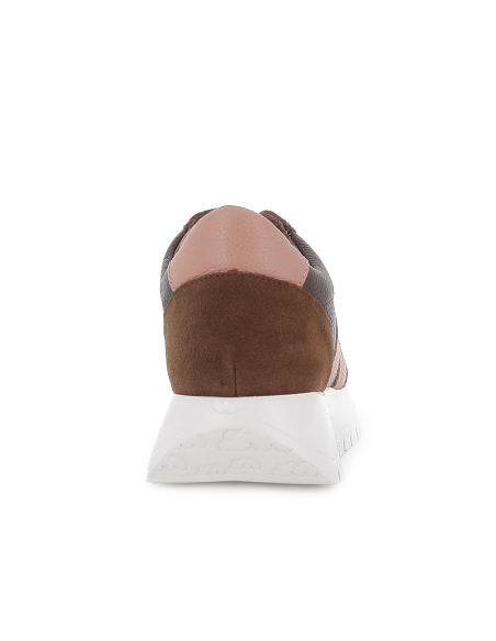 Deportiva casual cordones elásticos ultraligero mujer marron