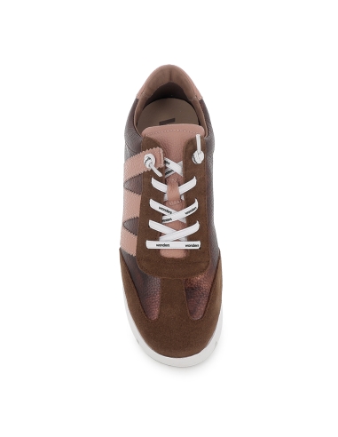 Deportiva casual cordones elásticos ultraligero mujer marron