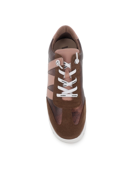 Deportiva casual cordones elásticos ultraligero mujer marron