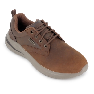 Zapato waterproof piel y Memory Foam hombre marron 2