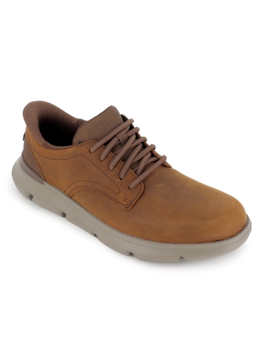 Zapato piel cordon elastico plantilla Memory Foam hombre marron