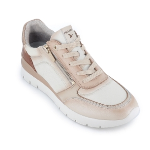 Deportiva piel cremallera y cordones comoda mujer blanca 2
