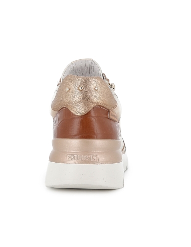 Deportiva piel cremallera y cordones comoda mujer blanca