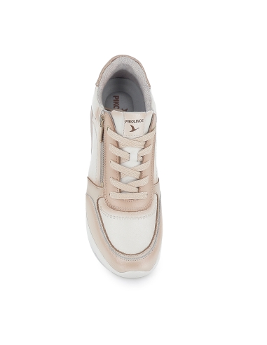 Deportiva piel cremallera y cordones comoda mujer blanca