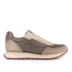 Deportivo elastico piel y nylon mujer plano casual gris