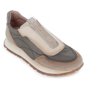 Deportivo elastico piel y nylon mujer plano casual gris 2