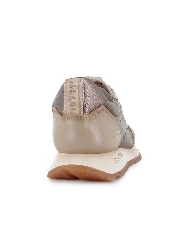 Deportivo elastico piel y nylon mujer plano casual gris