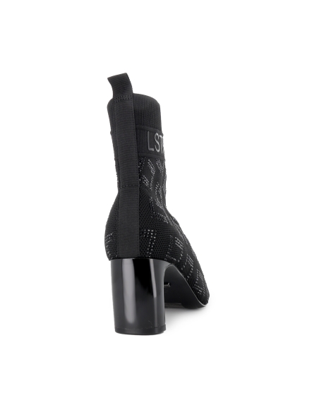 Botin punto efecto calcetin tacon 6cm mujer negro