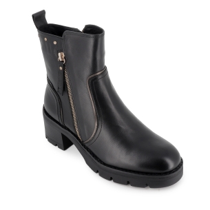 Bota piel lisa con tachas piso track y cremallera mujer negro 2