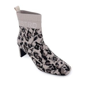 Botin punto efecto calcetin tacon 6cm mujer leopardo 2