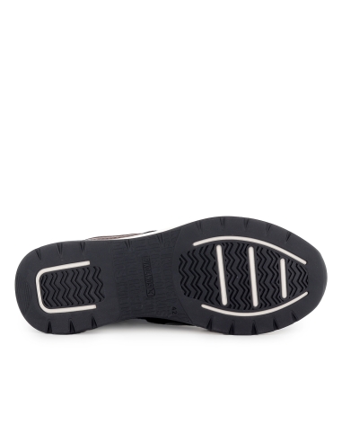 Zapato cordones sport piel con cremallera cordones azul