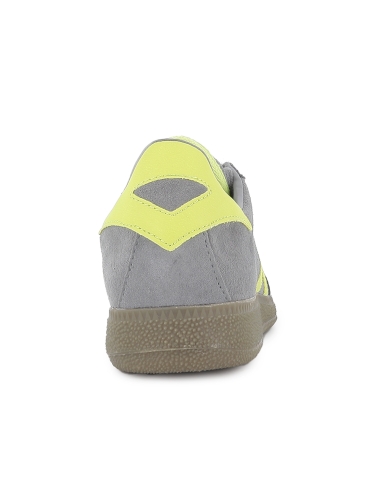 Deportiva tenis piel y serraje puntera contraste hombre gris