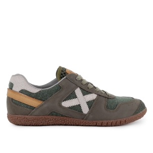 Deportivo piel cuero y textil estilo años 80 hombre marron