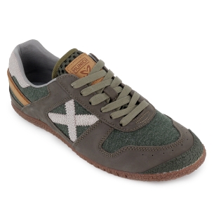 Deportivo piel cuero y textil estilo años 80 hombre marron 2